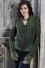 Lade das Bild in den Galerie-Viewer, NORDIC - Schalkragen-Cardigan - grün/bunt