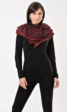 Lade das Bild in den Galerie-Viewer, GYPSY-Vierlagen-Schal aubergine/kupfer/rost/bordeaux