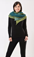 Lade das Bild in den Galerie-Viewer, GYPSY-Vierlagen-Schal oliv/moos/petrol/türkis