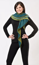 Lade das Bild in den Galerie-Viewer, GYPSY-Vierlagen-Schal oliv/moos/petrol/türkis
