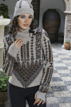 Lade das Bild in den Galerie-Viewer, NORDIC - Schalkragen-Cardigan - taupemeliert/braun