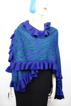 Lade das Bild in den Galerie-Viewer, SELVA - Ruana - blau/türkis