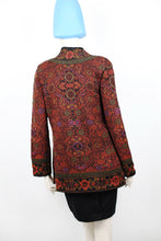 Lade das Bild in den Galerie-Viewer, BYZANTIA - Long V-Cardigan braun/bunt