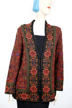 Lade das Bild in den Galerie-Viewer, BYZANTIA - Long V-Cardigan braun/bunt