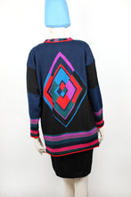 Lade das Bild in den Galerie-Viewer, LABYRINTH DIAMOND Long Pullover - navy/bunt