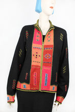 Lade das Bild in den Galerie-Viewer, AZTECA - Zip-Strickjacke - schwarz/bunt