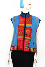 Lade das Bild in den Galerie-Viewer, AZTECA - Zip-Strickweste - blau/bunt