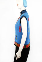 Lade das Bild in den Galerie-Viewer, AZTECA - Zip-Strickweste - blau/bunt