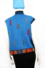 Lade das Bild in den Galerie-Viewer, AZTECA - Zip-Strickweste - blau/bunt
