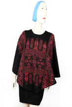 Lade das Bild in den Galerie-Viewer, BERBER - Poncho schwarz/altrosé
