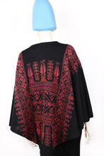 Lade das Bild in den Galerie-Viewer, BERBER - Poncho schwarz/altrosé
