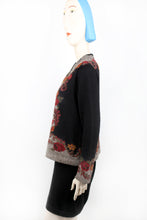 Lade das Bild in den Galerie-Viewer, ROSETO - Swing Cardigan schwarz/grau