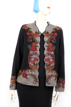 Lade das Bild in den Galerie-Viewer, ROSETO - Swing Cardigan schwarz/grau