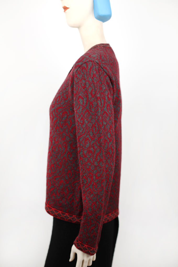 FILI - Cardigan - grau/rot