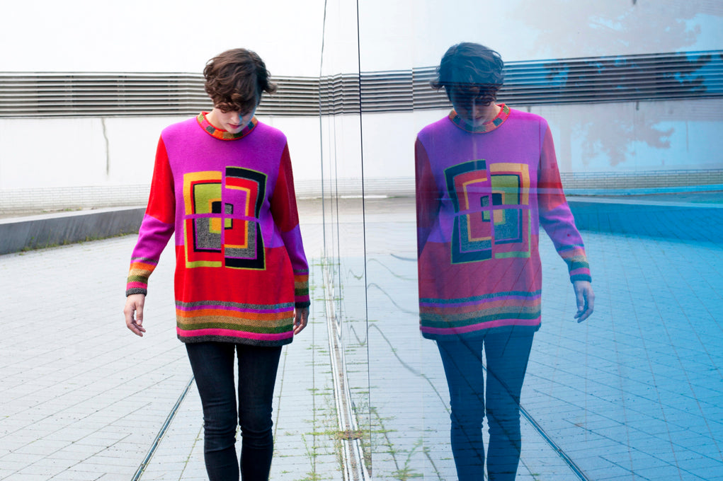 LABYRINTH - Long Pullover - pink/bunt